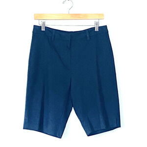 J. Jill Shorts Size 6 Navy Essential Cotton Stretch Bermuda Preppy Minimalist